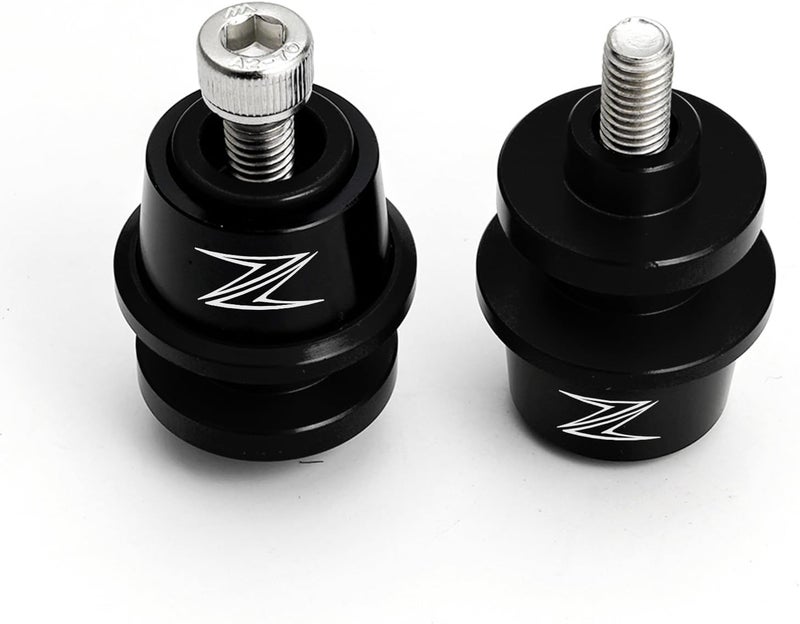 MOWOK Motorcycle M8 Swing Arm Spools Sliders, CNC Swing Arm Stand Screw, Swingarm Stand Paddock Compatible for Kawasaki Z900 Z650 Z400 Z500 Z800 Z1000 Z1000SX Z1000R ZX-6R ZX-10R Z 500 900 (Black) - Image 4